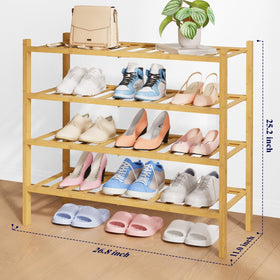 Kitsure bamboo shoe rack modular assembly diagram highlights scalable storage for multiple spaces