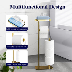 Kitsure chrome gold finish toilet paper stand