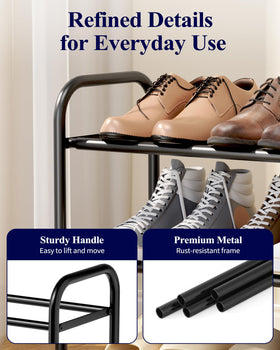 Kitsure extendable shoe rack metal frame provides sturdy support for daily use.