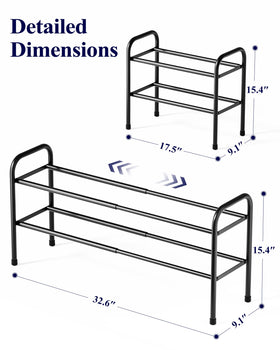 Kitsure extendable shoe rack rust-resistant coating guards against moisture and wear.