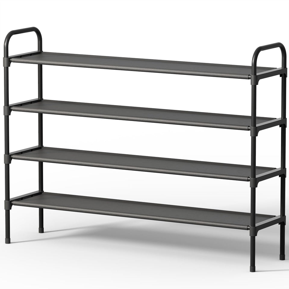Kitsure extra-long shoe rack for the front door in black keeps shoes tidy and organized