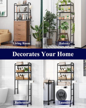 Kitsure over-toilet storage rack helps bathroom organization and tidy laundry spaces