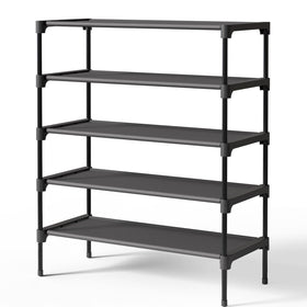Kitsure 5-tier shoe rack front view showing spacious storage for sneakers and heels