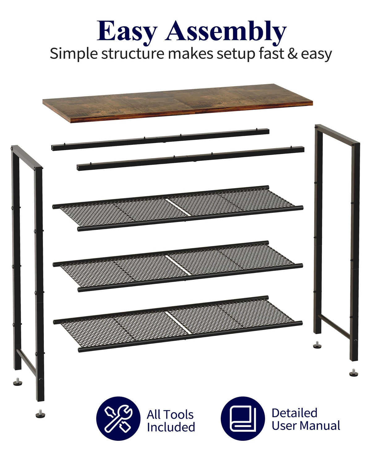 Kitsure shoe rack adjustable feet level on uneven floors for stable use.