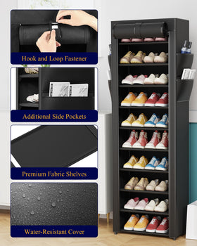 Kitsure dust-cover open for quick access to shoes and shelves