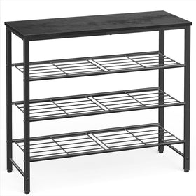Kitsure shoe rack entryway front view shows spacious tiers for organized shoes.