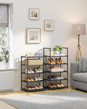 Kitsure living room organization idea for shoes bags and boxes