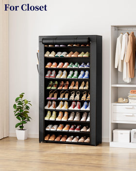 Kitsure wear-resistant fabric shelves keep shoes upright and tidy.