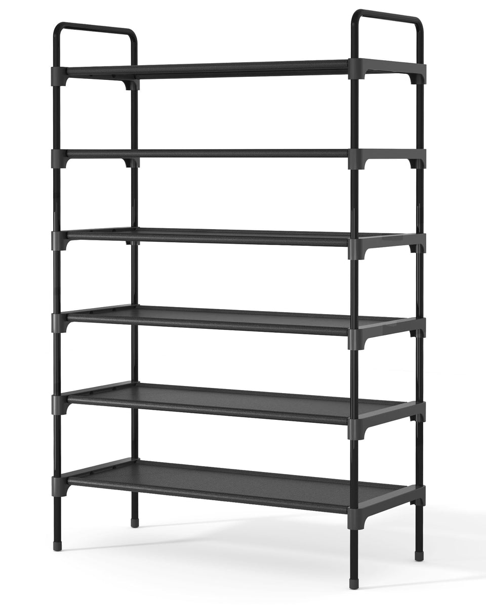 Kitsure shoe rack for front door keeps shoes organized and accessible.