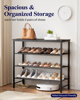 Kitsure shoe rack leveling feet ensure stability on uneven floors.