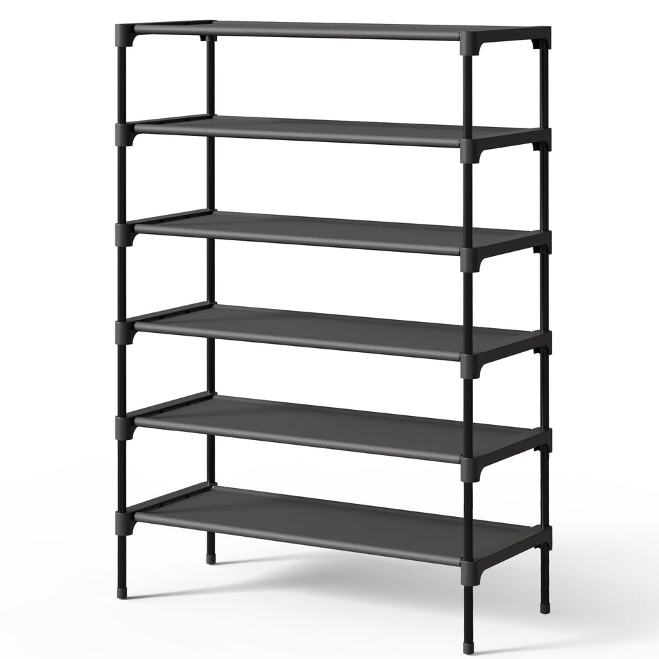Kitsure shoe rack with non-woven shelves ideal for dust-free, organized entryways.
