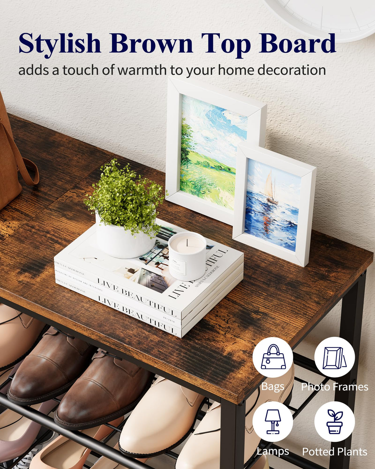 Kitsure four-pair-per-tier design keeps shoes organized near the door.