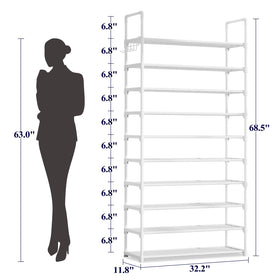 Kitsure shoe rack with side hook area for bags and accessories.