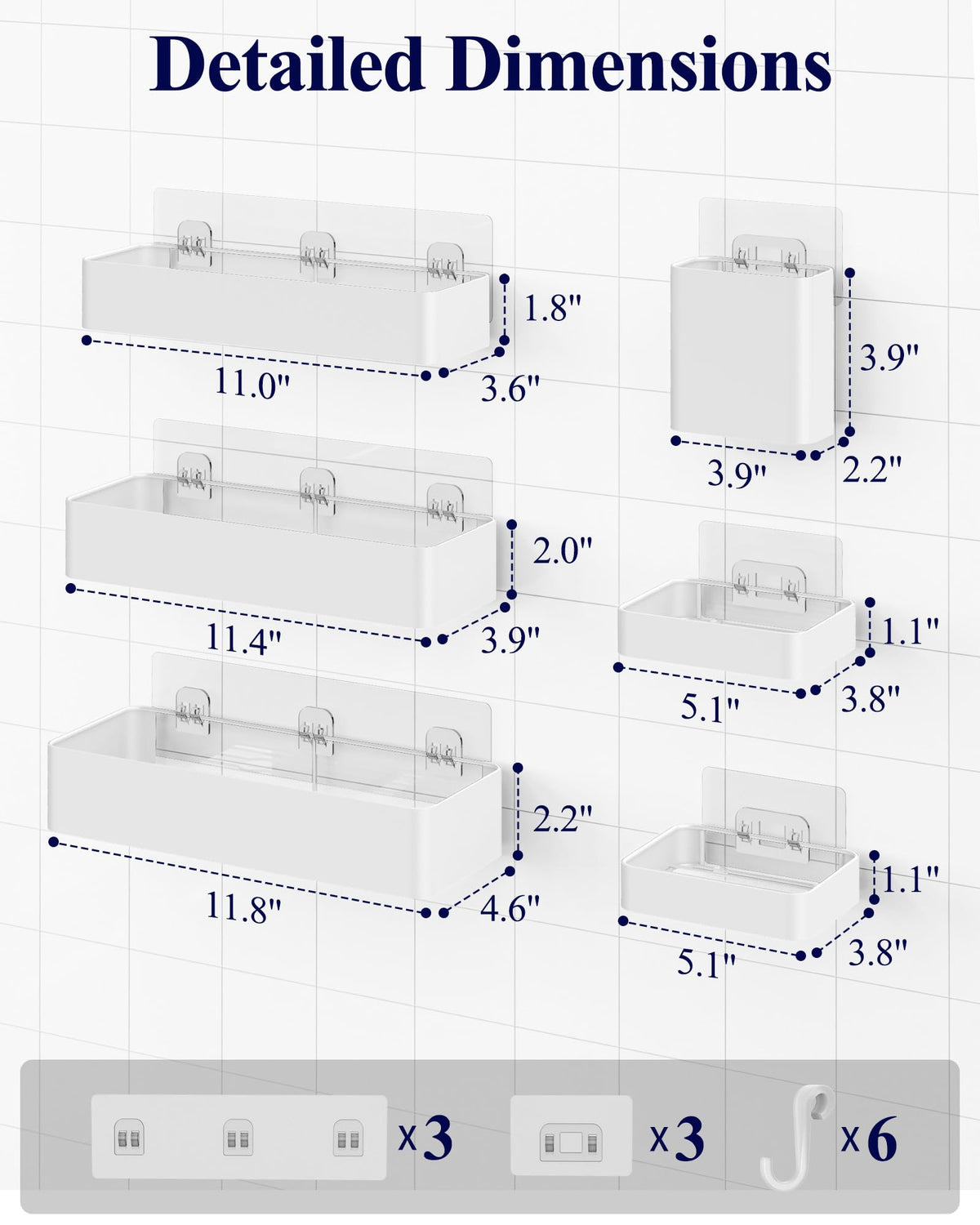 Kitsure shower caddy soap holder highlights drainage to keep soap dry.