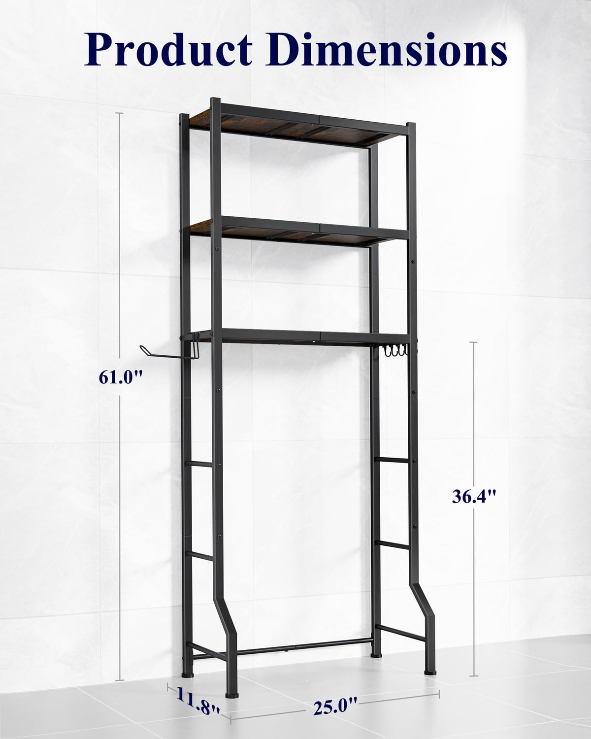 Kitsure space-saving bathroom organizer fits above the toilet for compact homes.