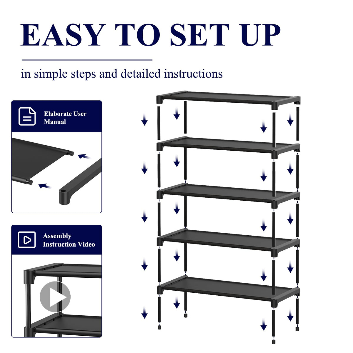 Kitsure stackable design with two units demonstrates customizable storage for shoes and bags
