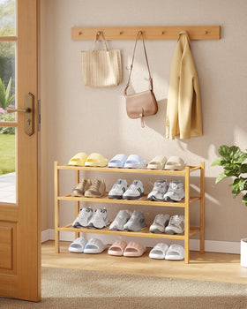 Kitsure stackable shoe rack demonstrates modular storage for growing needs.