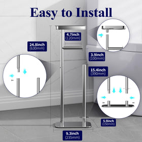 Kitsure toilet paper holder with anti-slip base keeps the stand steady.