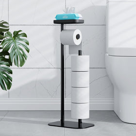 Kitsure free-standing toilet paper holder with a stable base for steady placement.