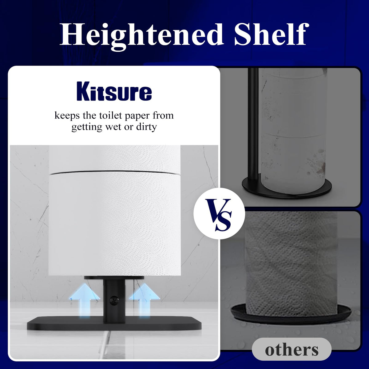Kitsure rustproof metal with durable black coating resists wear.