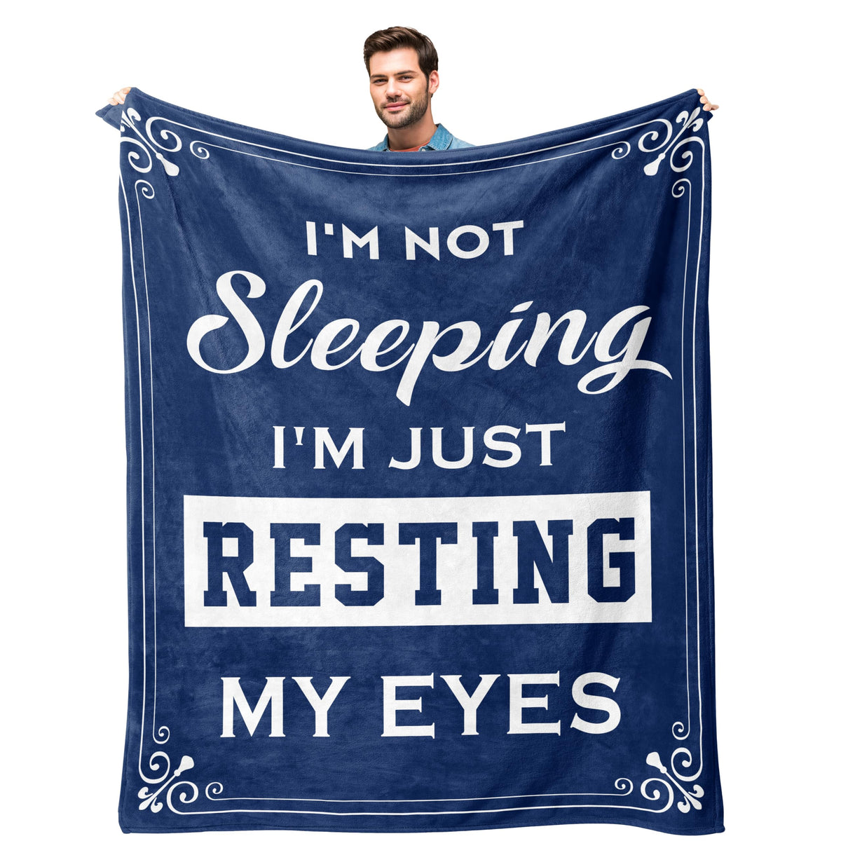 Kituzol nap blanket phrase on fabric for cozy rest and humor.