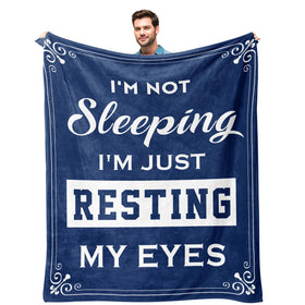 Kituzol nap blanket phrase on fabric for cozy rest and humor.