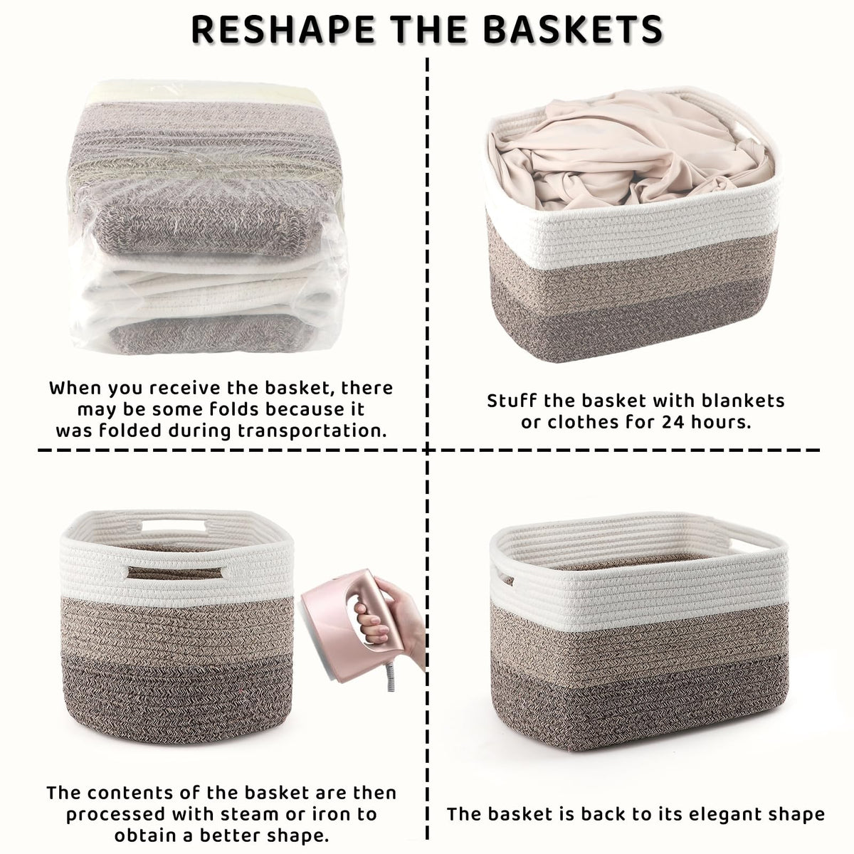 KIUGCO modern, minimalist baskets enhance any room decor