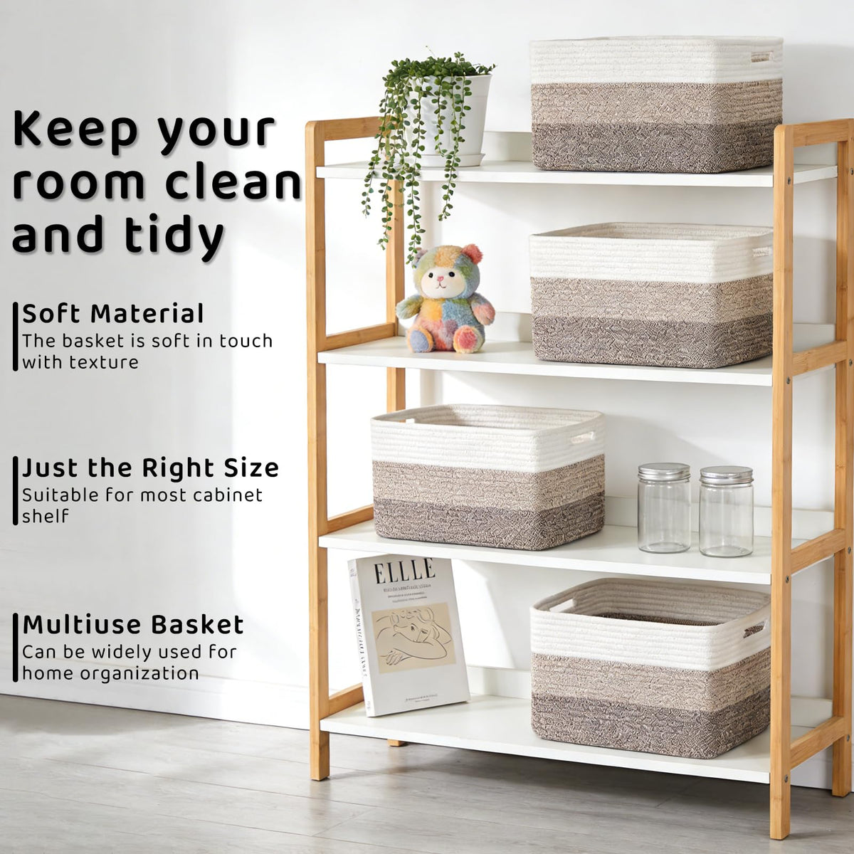 KIUGCO storage baskets organized with toys for playroom neatness