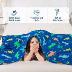 Kivik oeko-tex certified blue blanket offers safe breathable fabric