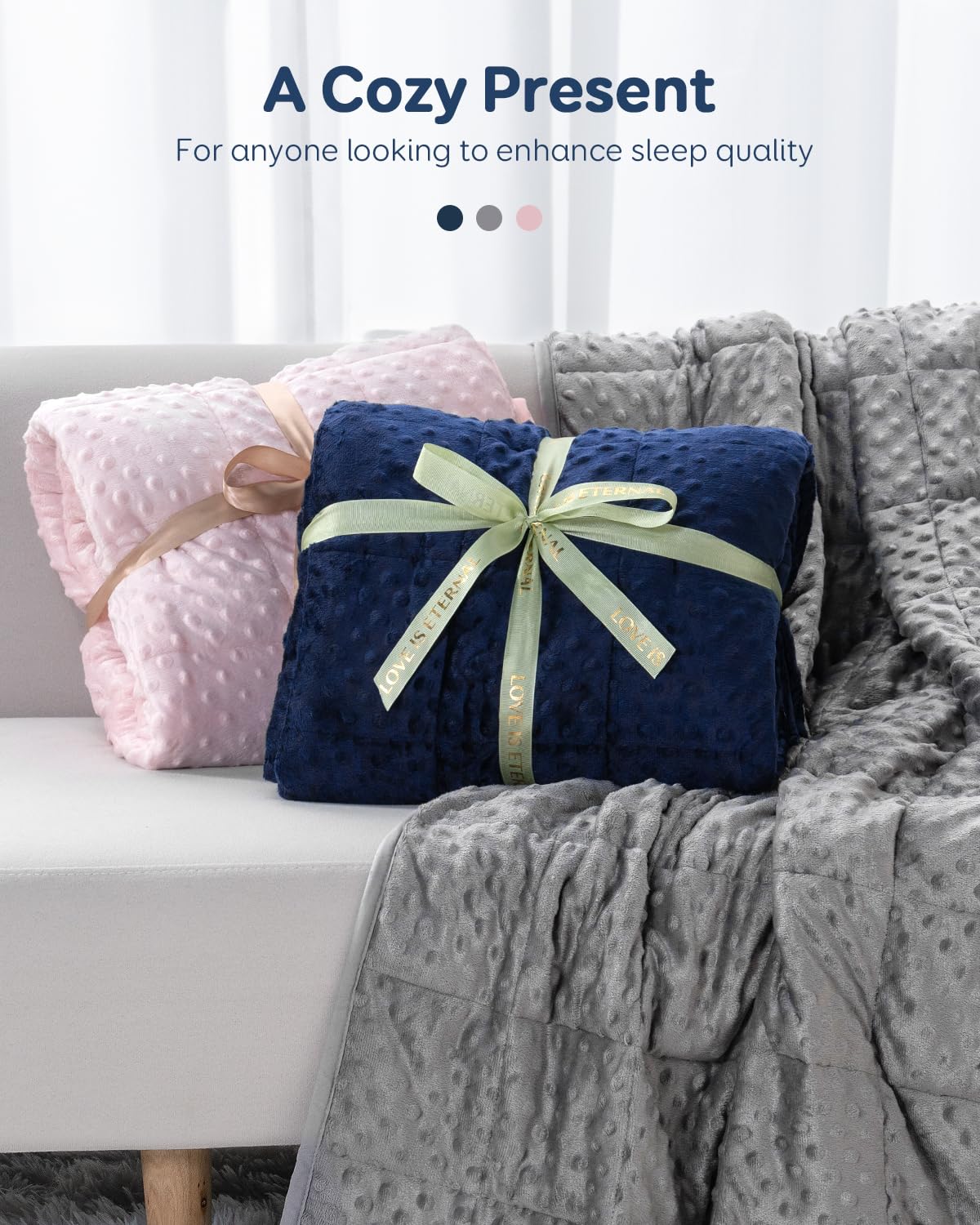 Kivik queen-size 60x80 grey blanket covering a bed for full coverage