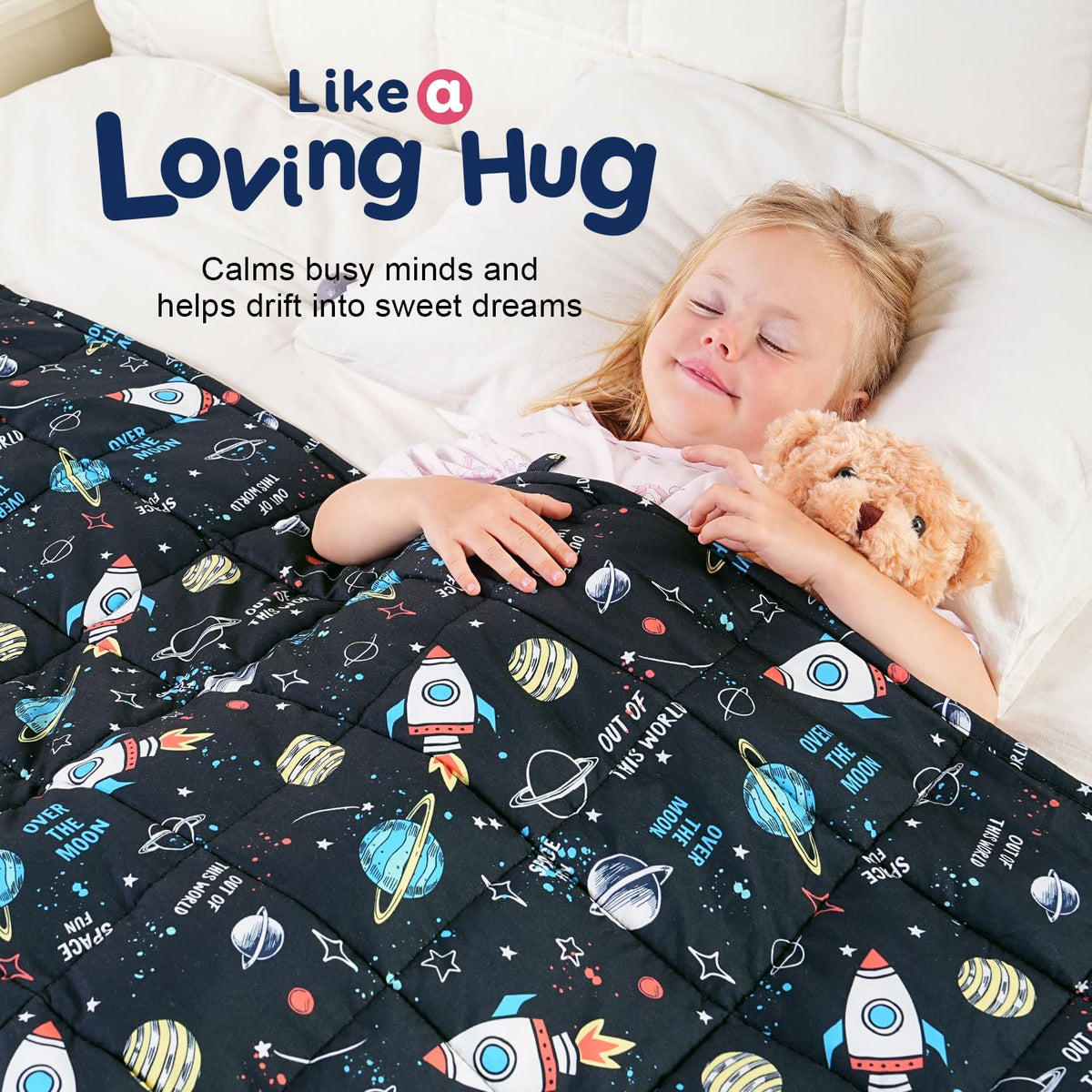 Kivik weighted beads visible; evenly distributed for a calming feel.