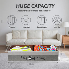 Kiviron 28.5-inch collapsible dog toy box showing portable storage.