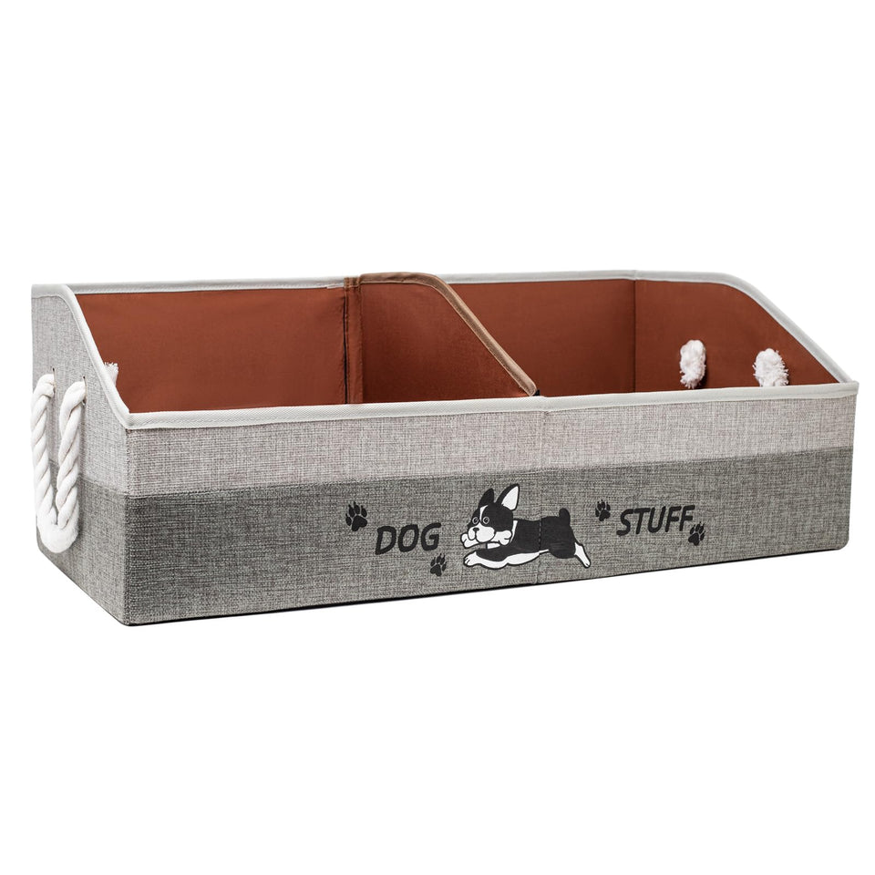 Kiviron large dog toy basket with handles for easy access and tidy spaces.
