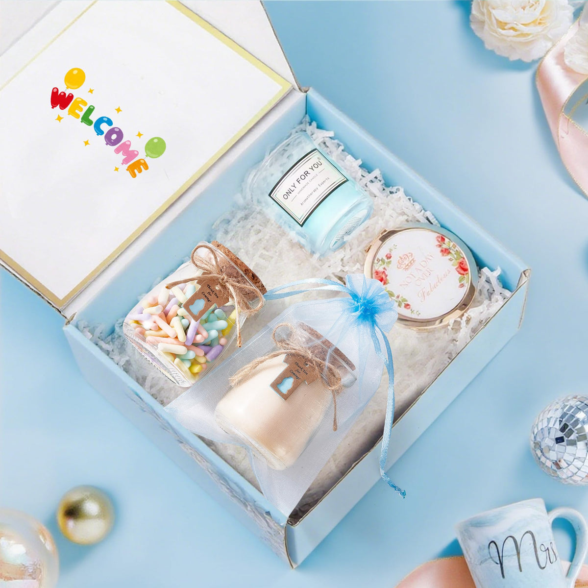KIVIVO baby shower centerpiece ideas using mini jars