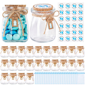 KIVIVO baby shower jar with cork lid for candy favors
