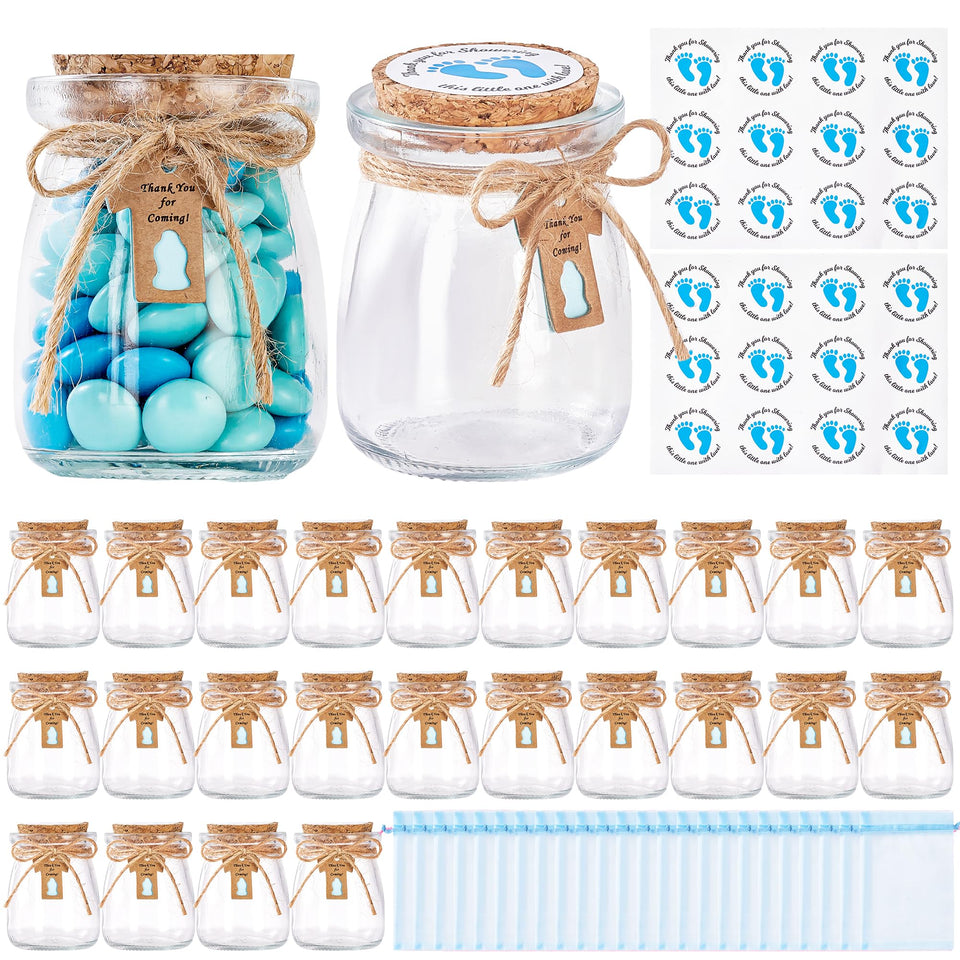 KIVIVO baby shower jar with cork lid for candy favors