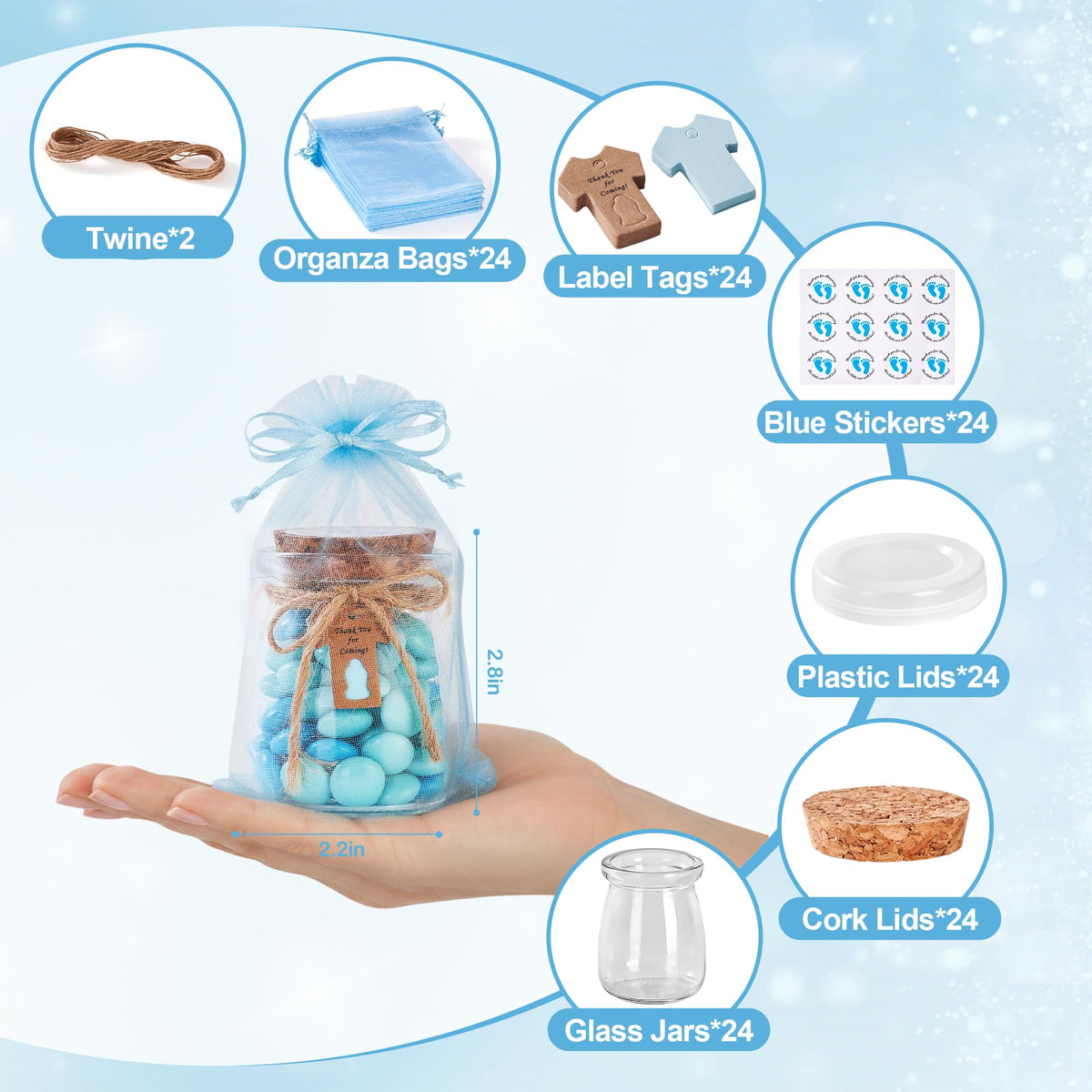 KIVIVO mini mason jar with stickers ideal for personalized gifts