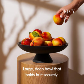 KIVY concrete fruit bowl top view showing spacious counter display.