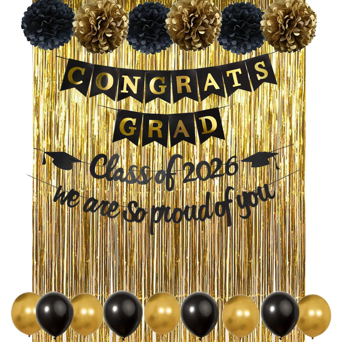 Kiwayo graduation banner congrats-grad brightens the doorway for memorable photos