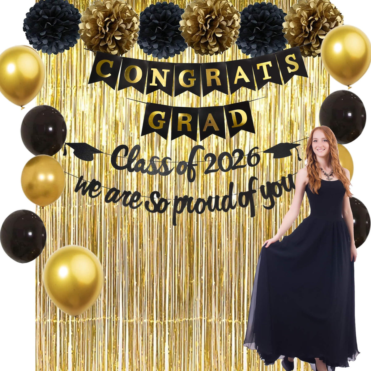 Kiwayo foil tinsel backdrop 2-pack creates a glam focal point for photos