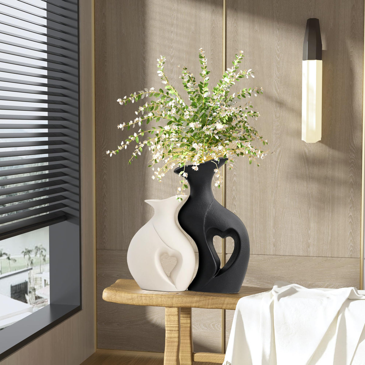 KKgoubz handmade ceramic vases add texture to mantels and entryways.
