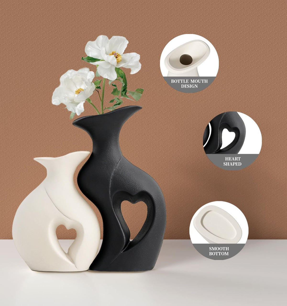 KKgoubz black-white duo creates versatile centerpieces for events and daily dining.
