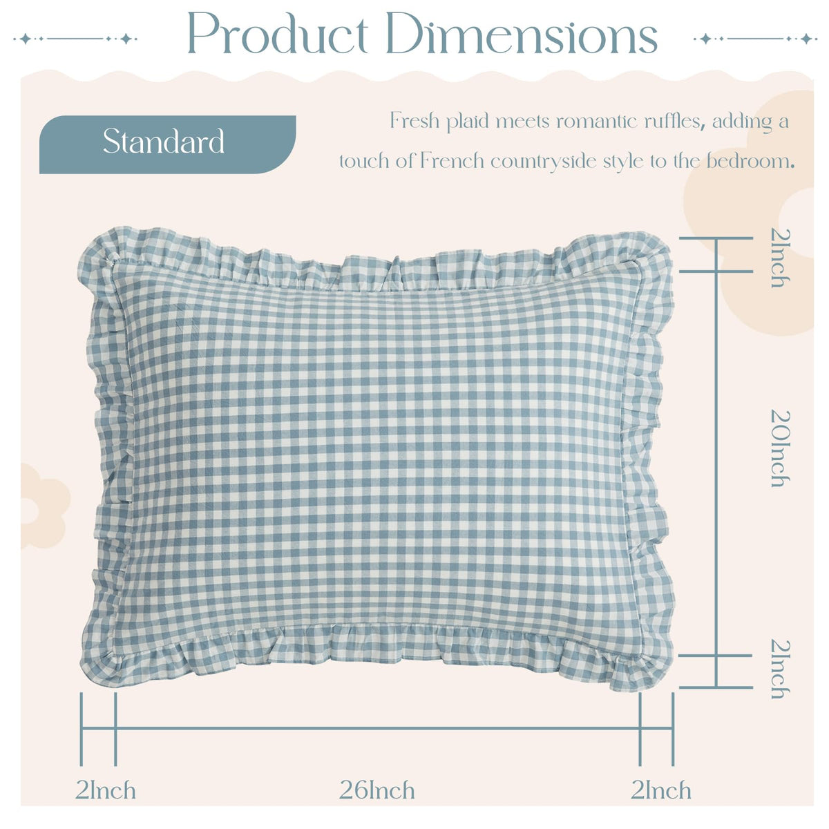 KKJIAF close-up of cotton gingham fabric highlighting linen-like feel and durability