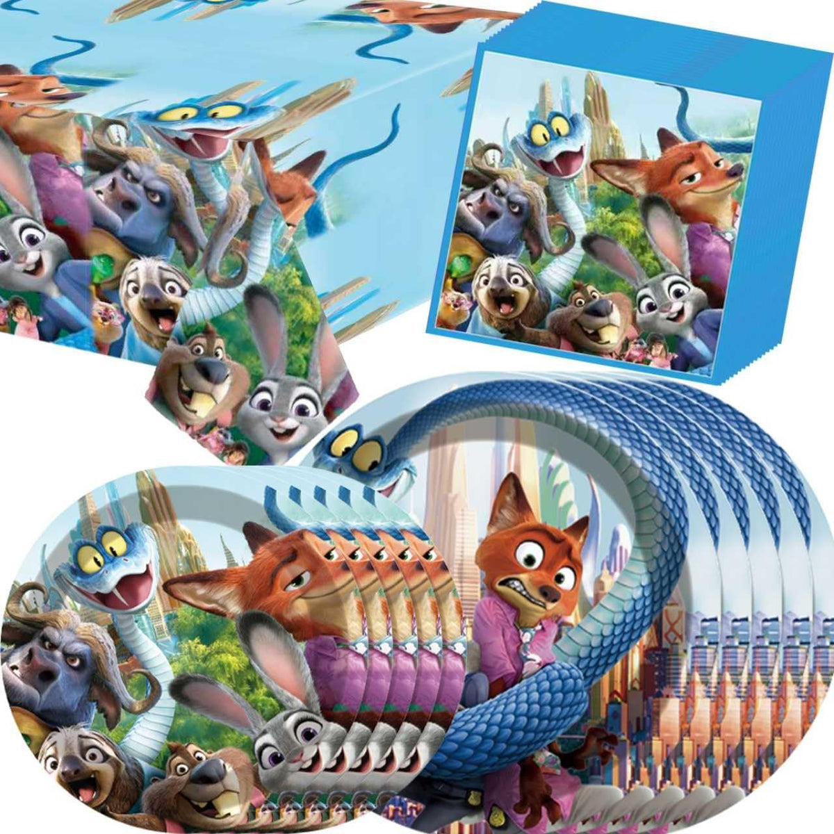KKOND Zootopia2 dining-scene showcases coordinated tableware and easy post-party disposal