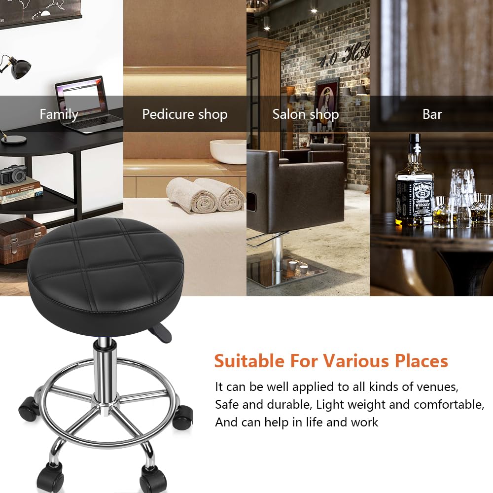 KKTONER round rolling stool ships with quick assembly in minutes.