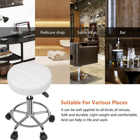KKTONER Round Rolling Stool white in-office setup for versatile seating.