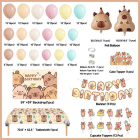 Klarvyius Capybara backdrop sets a cute center for the party
