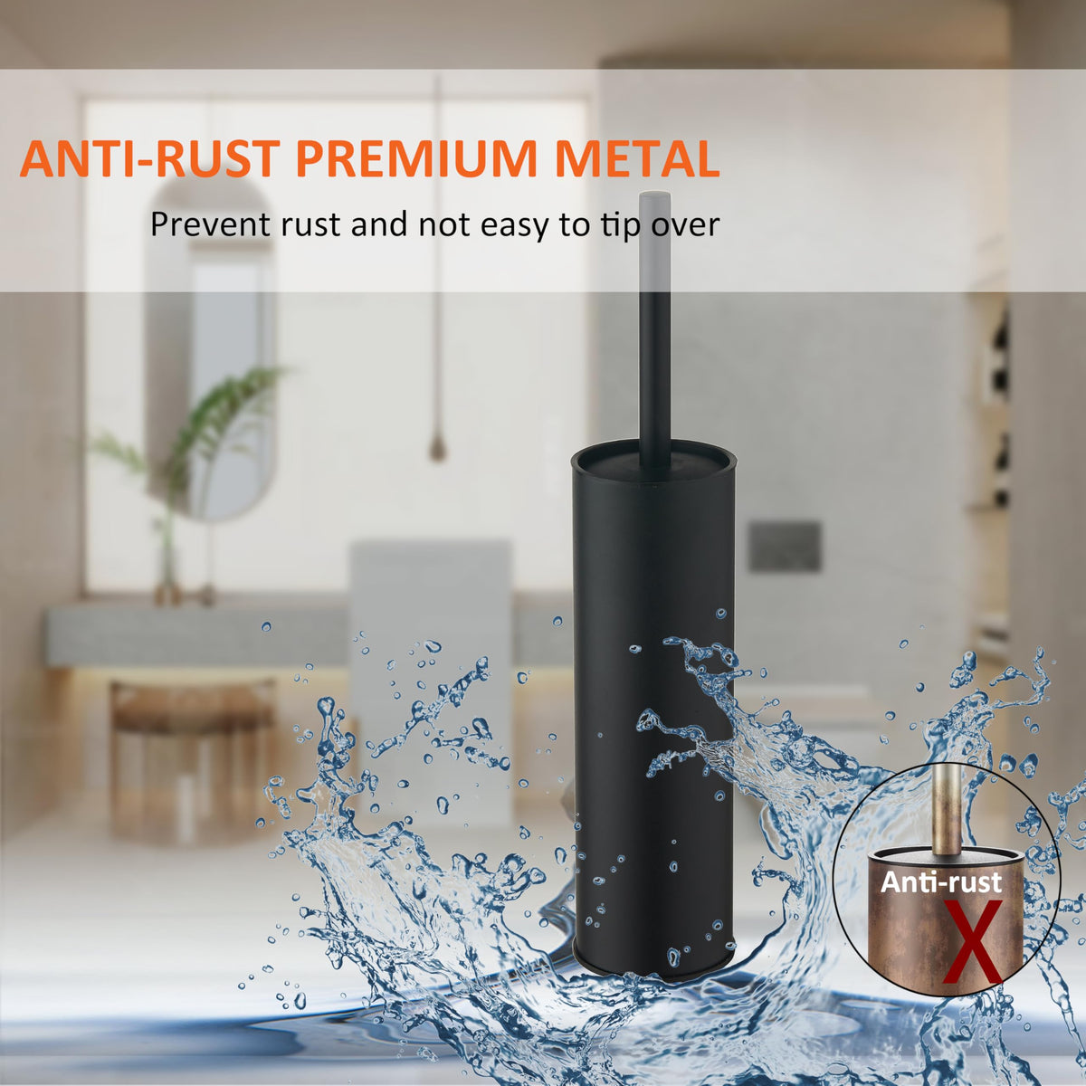KLDKLD toilet brush holder with inside container for drip control