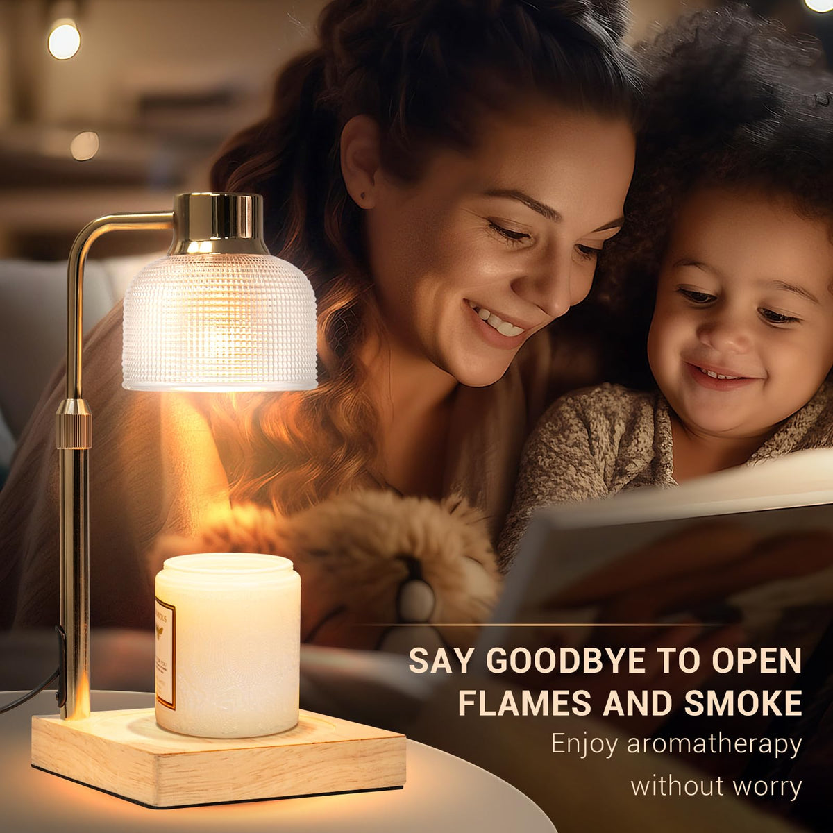 KLL Candle Warmer Lamp adjustable-height 12-inches for jar candles