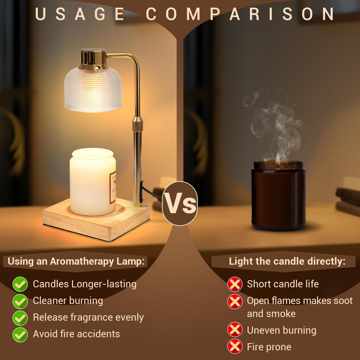 KLL Candle Warmer Lamp adjustable-height 8-7-inches for small jars